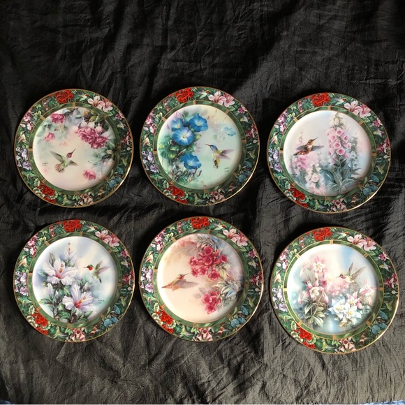 Collectible Decorative Plates: Lena Liu’s Hummingbird Treasury Set of 6 - Picture 17 of 17